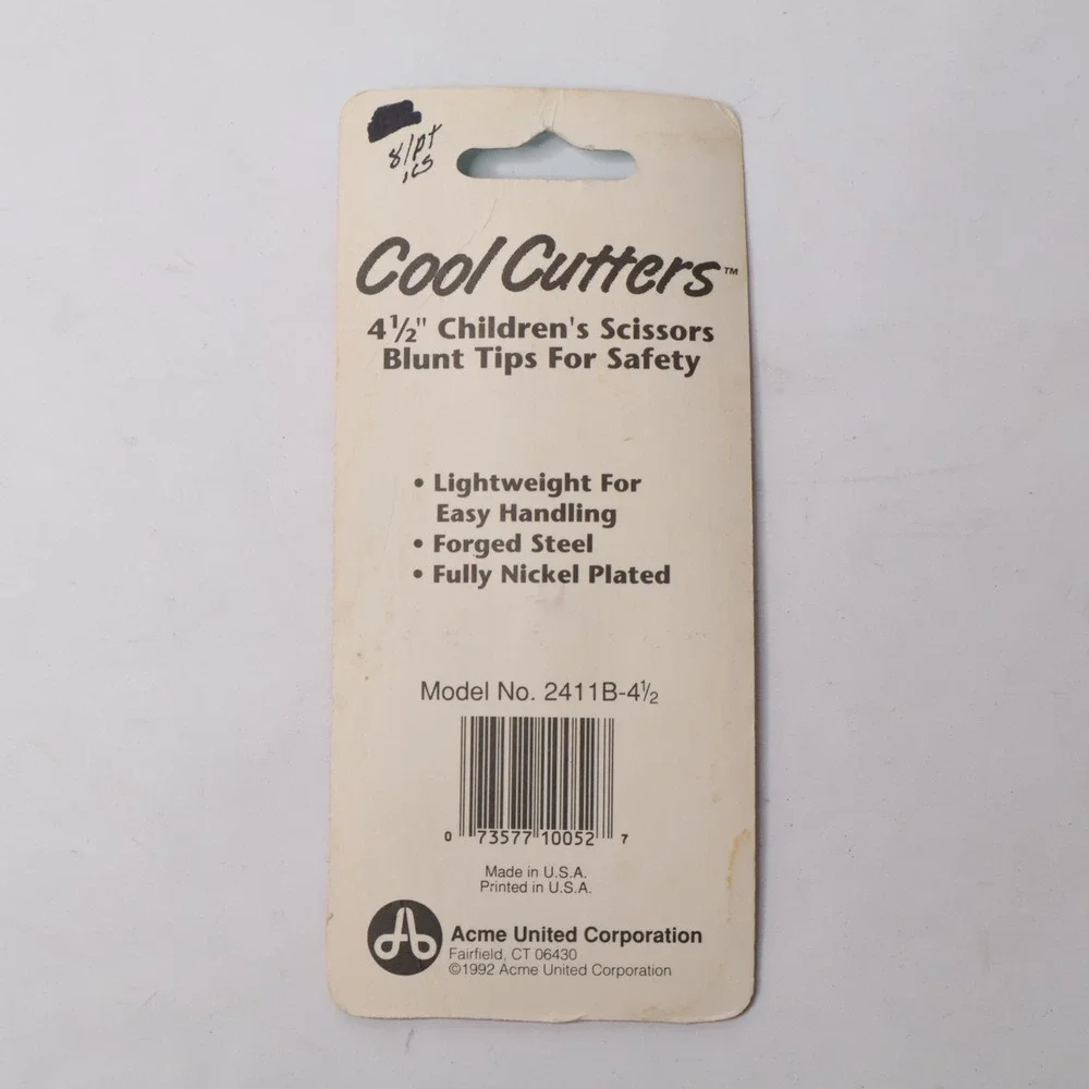 VTG 90s Cool Cutters Silver Tone‎ Kids Safety Scissors Rounded Edge 4.5